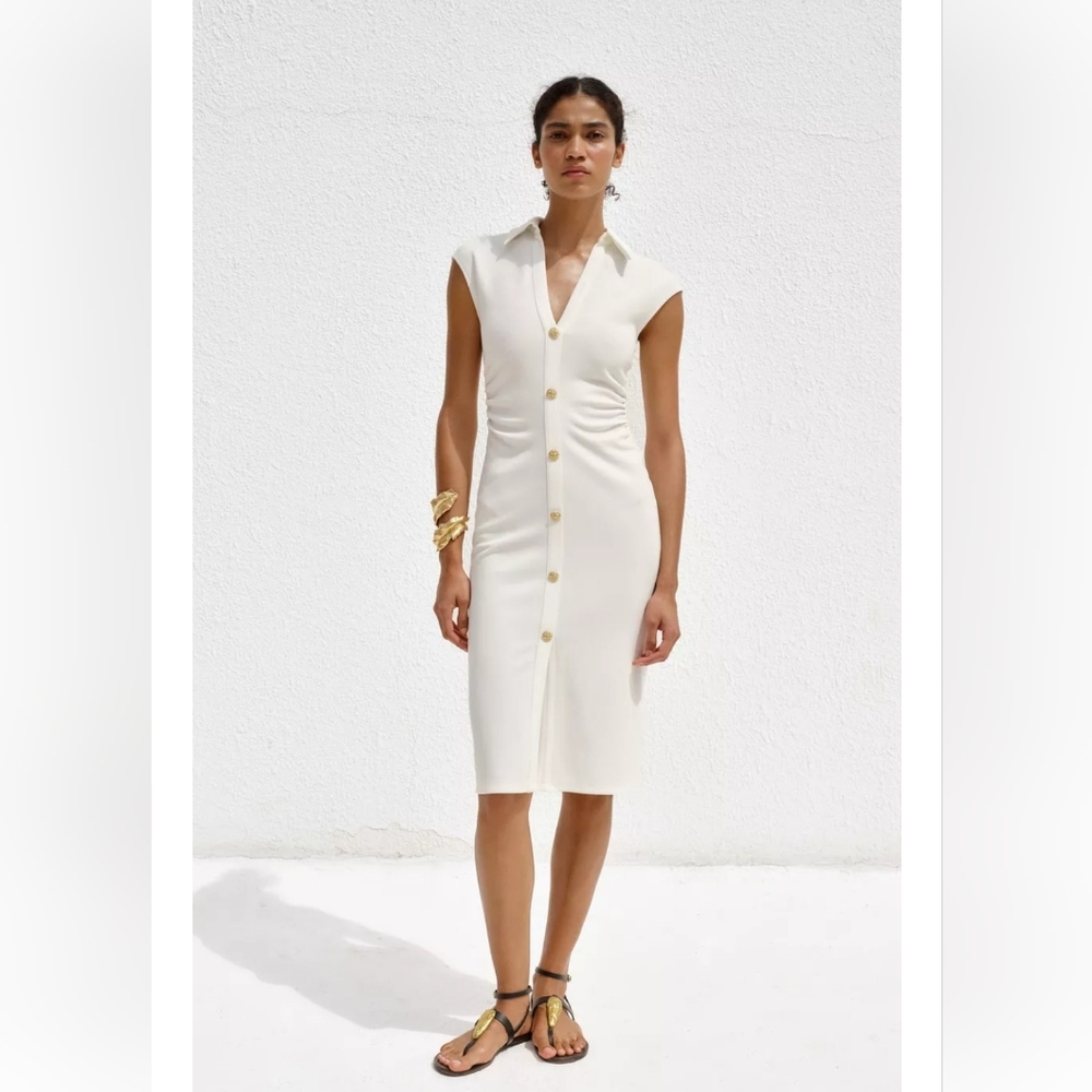 Zara Piqué Shirt Dress